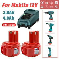 3.0Ah/4.0Ah For Makita 12V NiMH Rechargeable Battery Power Tools Replacement Drill Bateria with charger PA12 1220 1222 1235 1233