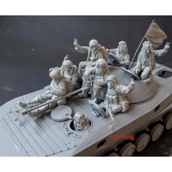 1/35 Resin figure unpainted model kit, Ukrainian Commando soldier (8 people without tank) unassembled and unpainted GK