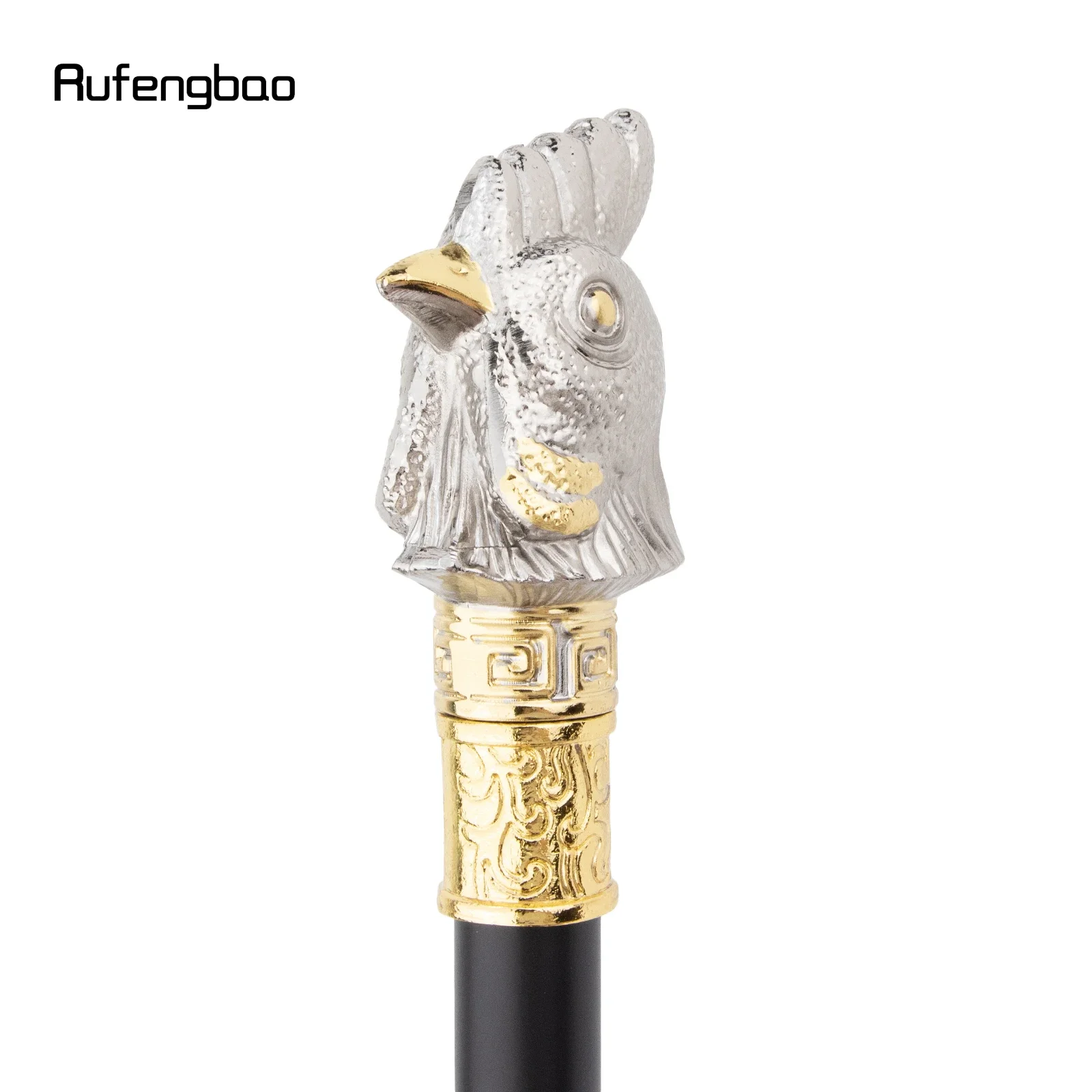 ゴールデンホワイトチキンオンドリ動物ファッションステッキ装飾cospalyヴィンテージパーティーファッショナブルなウォーキングステッキクロシエ93センチメートル