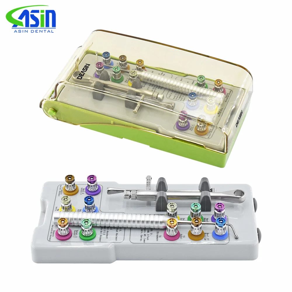 Dental Implant Repair Kit Universal Restoration Tools Torque Wrench Ratchet 10-70NCM with 12Pcs Colorful Screwdrivers