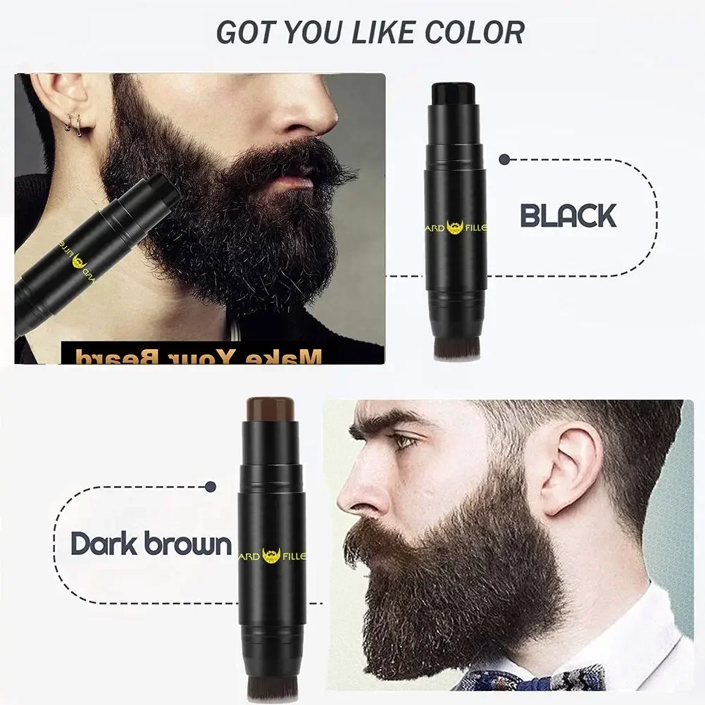 Beard Filling Stick Repair Stamp Waterproof With Brush Moustache Enhancer Fill Pen Hair Growth Product For Men Accessories