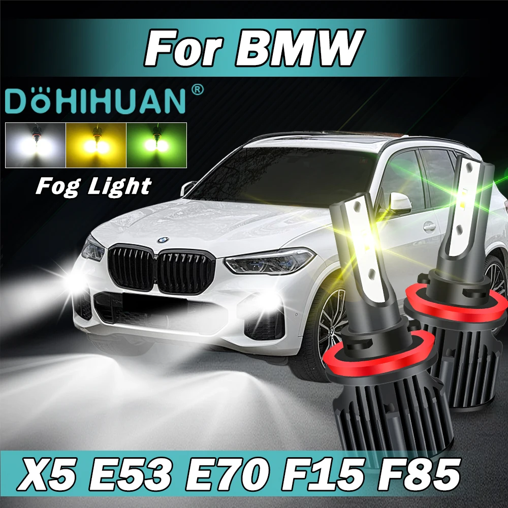 

For BMW X5 E53 E70 F15 F85 2000 - 2018 Front Fog Light Lamp Led Bulb 2001 2002 2003 2004 2005 2006 2007 2008 2009 2010 2011 2012