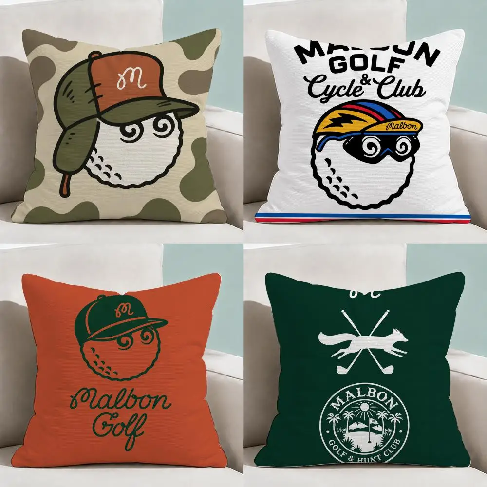 Golf M-Malbon-N Streetwear Cushion Cover  Throw Pillow Soft Short Plush Cozy Durable Colorfast For Sofa Bedroom Home Decor Gift