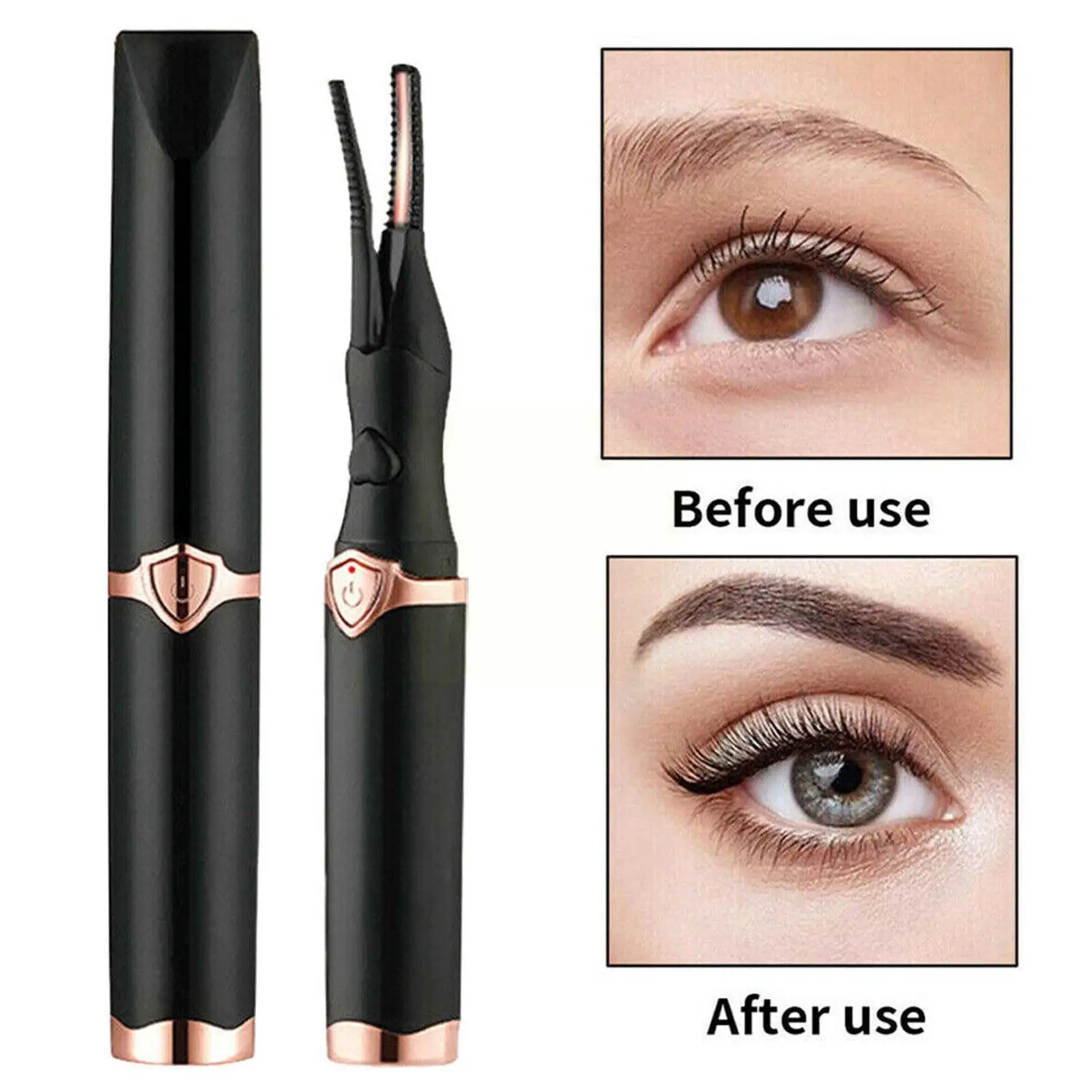 Portable Temperature Mode Heated Eyelashes Curling Tool Curl Makeup Cosmetic Tool USB Beauty Electronic Mascara F4T3