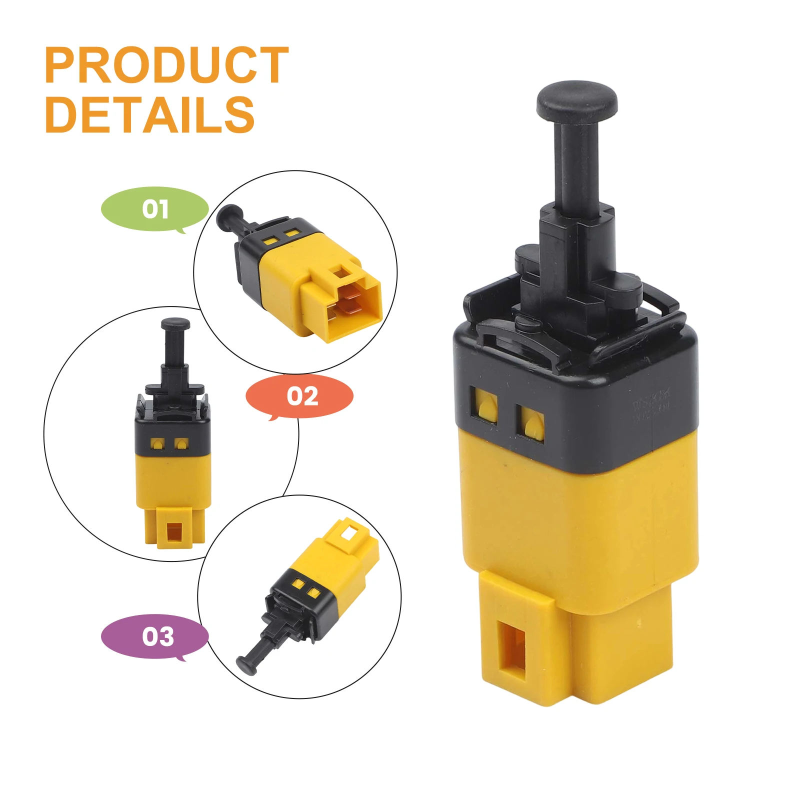 Brake System Replacement Brake Light Switch As Shown In The Figure Direct Replacement ABS Plastic Construction