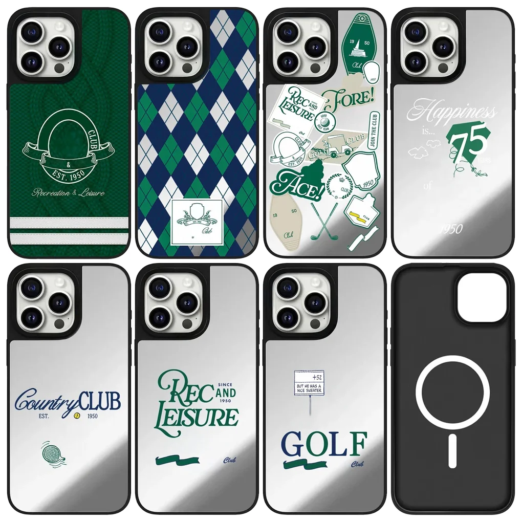 

Cartoon Club Mirror Surface Case for IPhone 12 13 14 15 16 17 Pro Max Case - Protective IPhone Case
