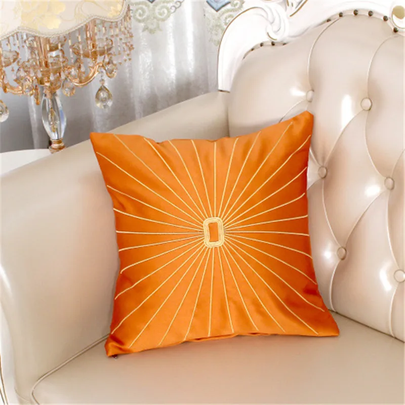 45x45cm Einfarbig Gestickter Kissenbezug Dekorativer Kissenbezug Home Jacquard Wohnzimmer Schlafzimmer Sofa Taillenkissen – Detail 6