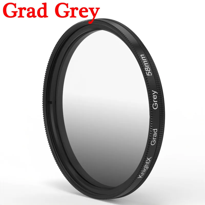 KnightX Grad Blue Orange Red Gray Color lens filter Cross for Canon Nikon Pentax DSLR Camera 52/55/58/62/67/72/77 mm