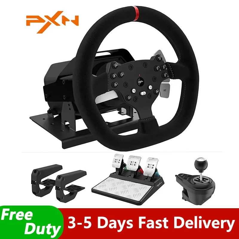 PXN V10 Game Steering Racing Simulator Steering Wheel Volante 270/900 Rotation For PC Windows 7/8/10/11/PS4/Xbox One/Xbox Series