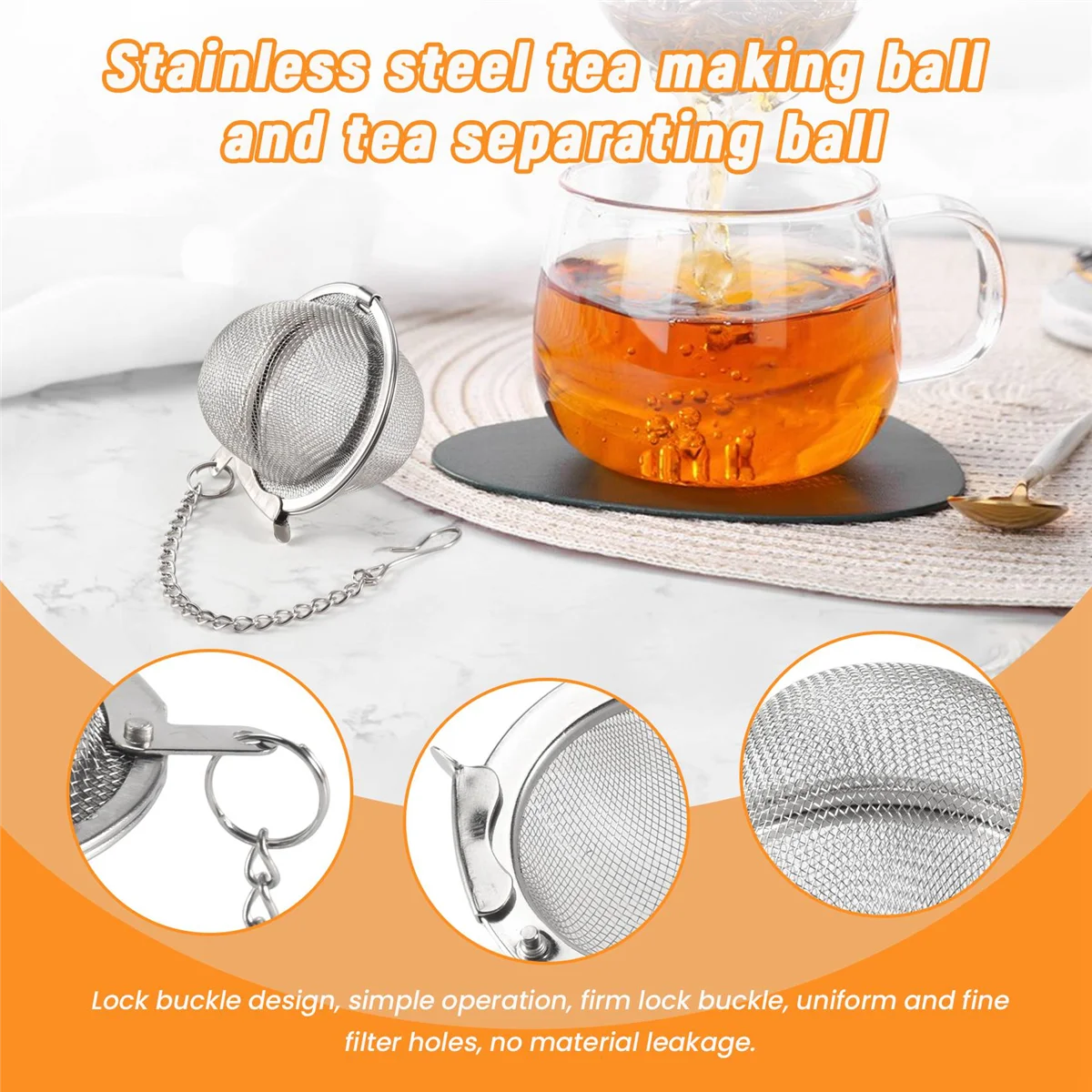 2PCS Practical tea ball, Tea Spices Infuser Filter