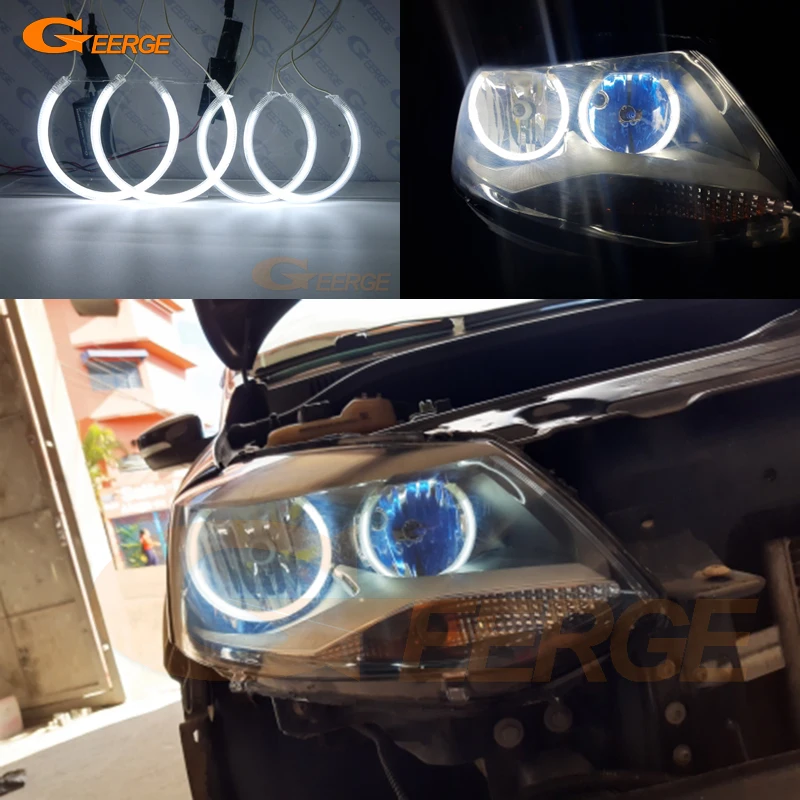 Excellent Ultra Bright CCFL Angel Eyes Halo Rings Kit For Volkswagen VW Polo 5 6R 6C Crosspolo Vento Voyage Saveiro