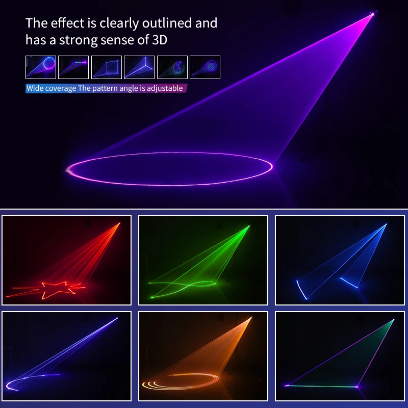 Professional RGB Full Color Laser 3W 5W 30Kpps Scanner ILDA DMX 3D