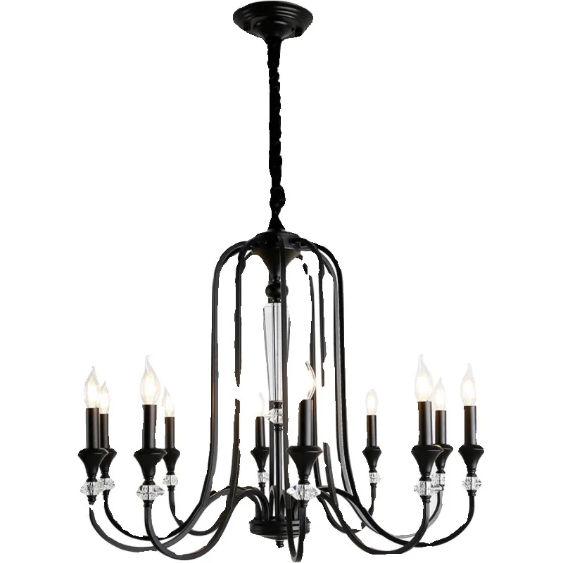 Nanyang style lamps, French-style ancient study, American-style stairs, medieval simple black bedroom lights, dining room