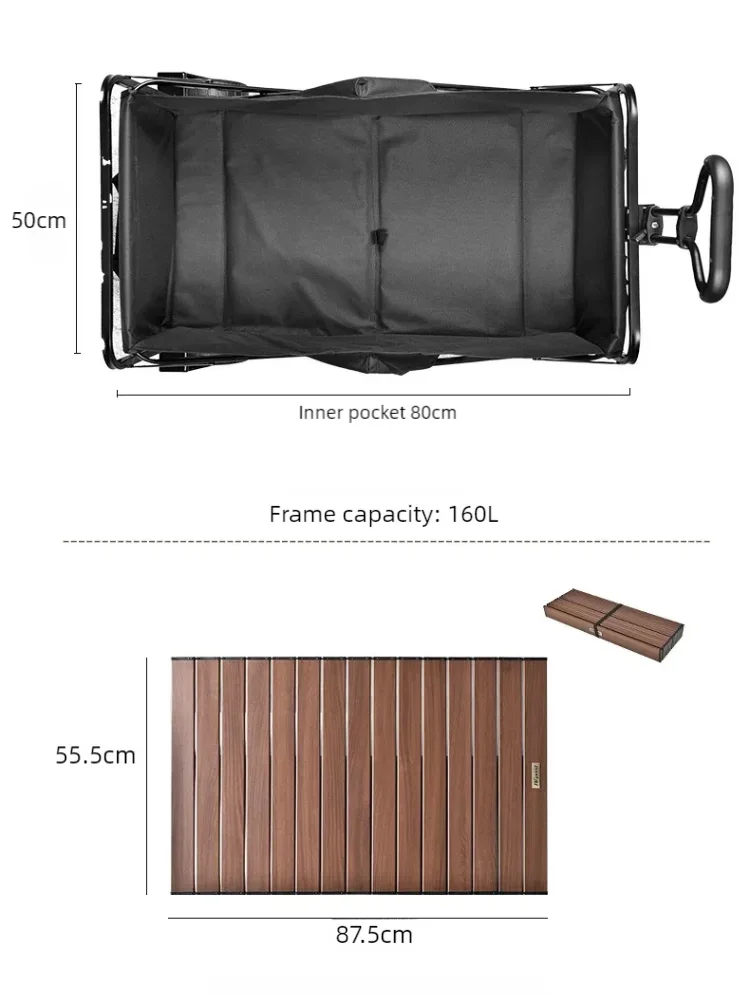 Outdoor Carts, Outdoor Oversized Camping Handcart, Stall Table Board, Picnic Cart, Foldable Small Trailer, Camping Cart