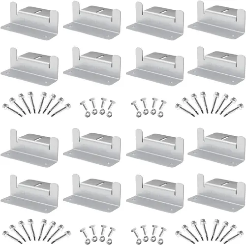 Imagen 1 del producto 16 unids/set Kits de soporte de montaje de Panel Solar 4/8 unidades Panel Solar soporte de montaje de aluminio z soporte para RV, techo, barco