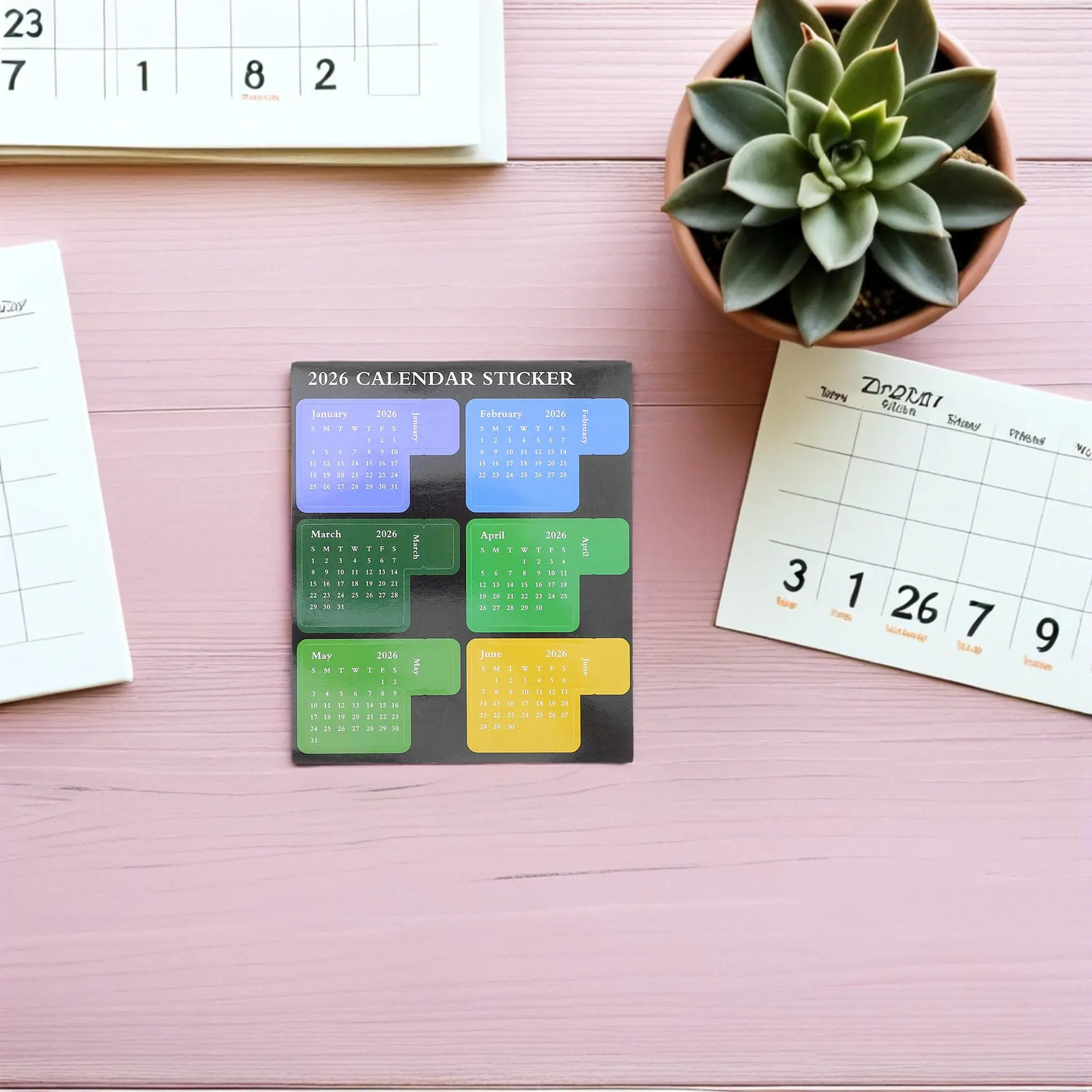 

5 Sets Daily Planner Monthly Calendar Tabs Bright Colored Adhesive Index Stickers for Journals Notebooks Diaries Organization
