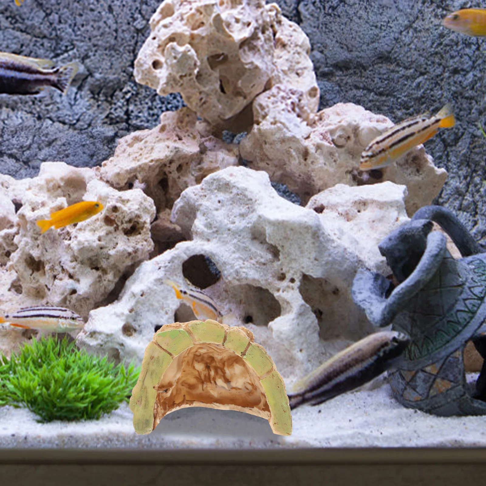 

Turtle Crawling Area Reptile Cave Hideout Habitat Basking Resin Terrarium Decor