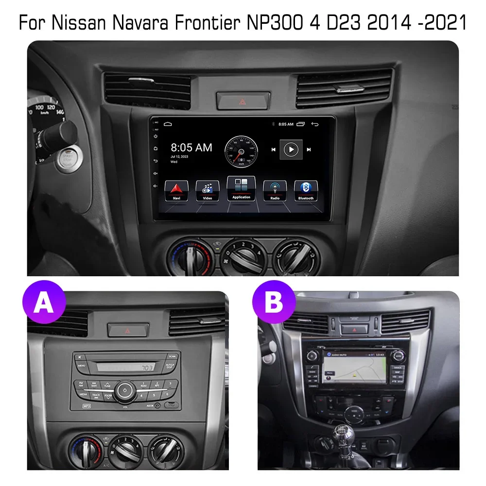 Leitor multimídia automotivo para Nissan Navara Frontier, Android 13, Auto GPS Navi, Rádio estéreo para carro, Navi, NP300, 4 D23, 2014-2021