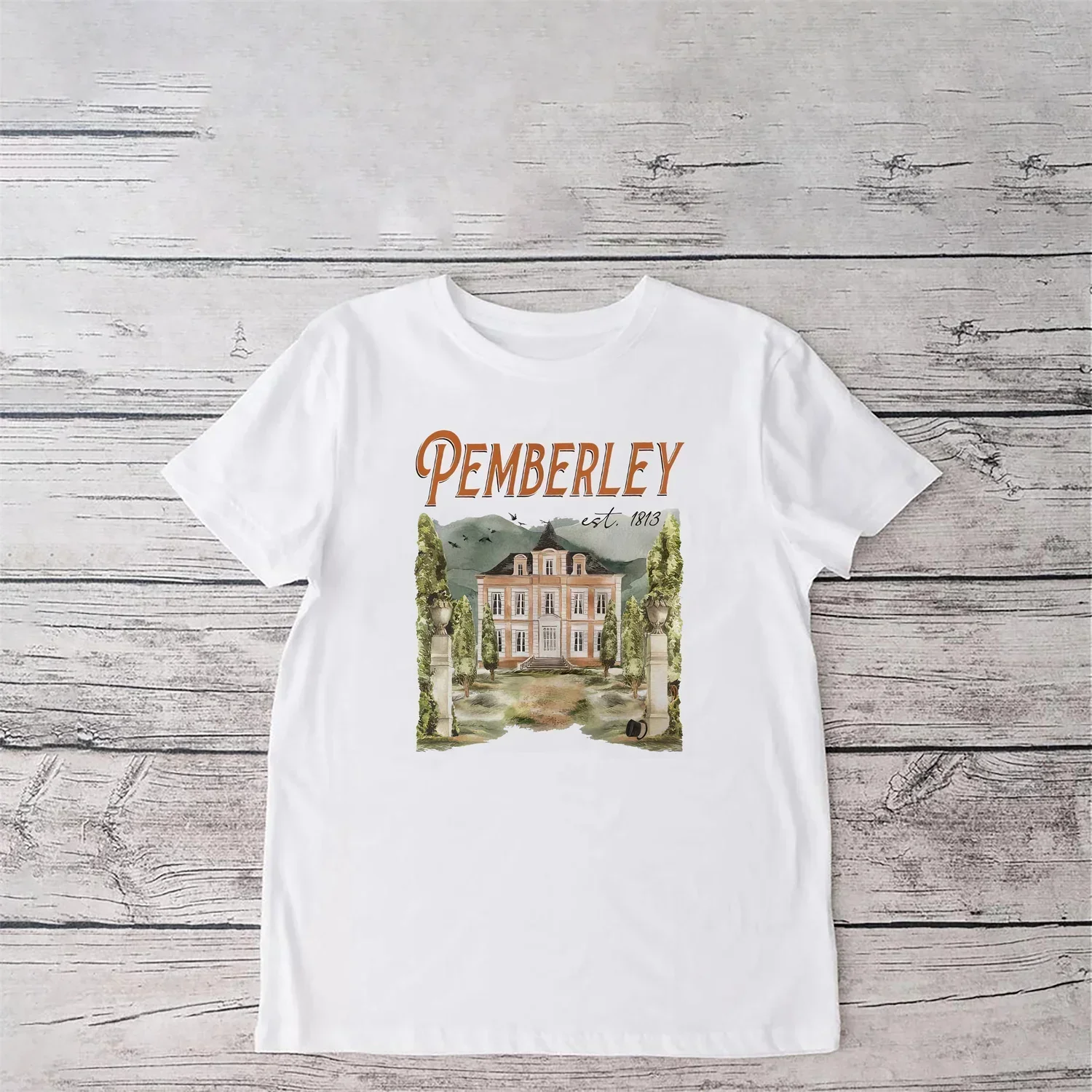 Pemberley T-shirt Pride and Prejudice shirt Jane Austen women short sleeve Bookworm Tee Book Lover Gifts Literary novel shirt