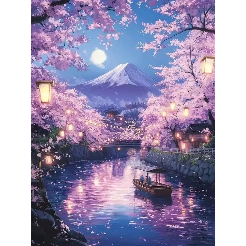 

500 1000 1200 2000pcs Jigsaw Puzzle Mountain Landscape Tree River Moon Night Scene For Adults Unique Gift Family Fun