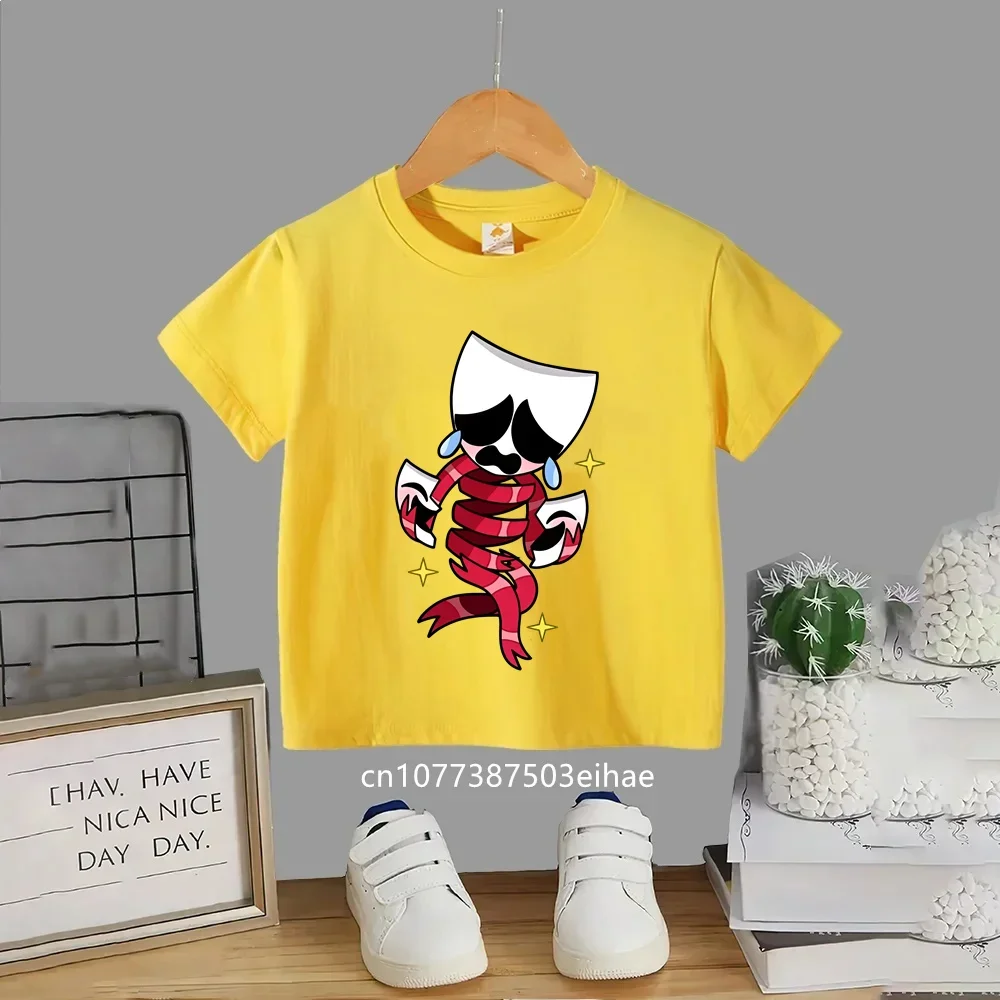 The Amazing Digital Circus Cartoon Crew Kids Cotton T-shirt, Character Graphic Short Sleeve Casual Boys Girls Clothing