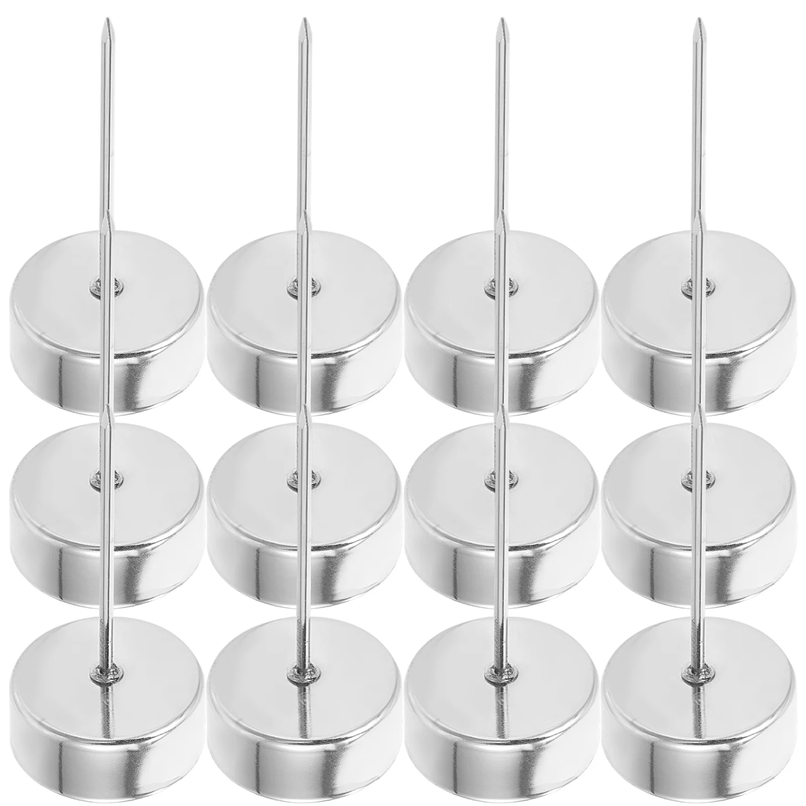 

12 Pcs Christmas Tree Wax Holder Holders Cup with Spike Metal Candles Decoration Insert