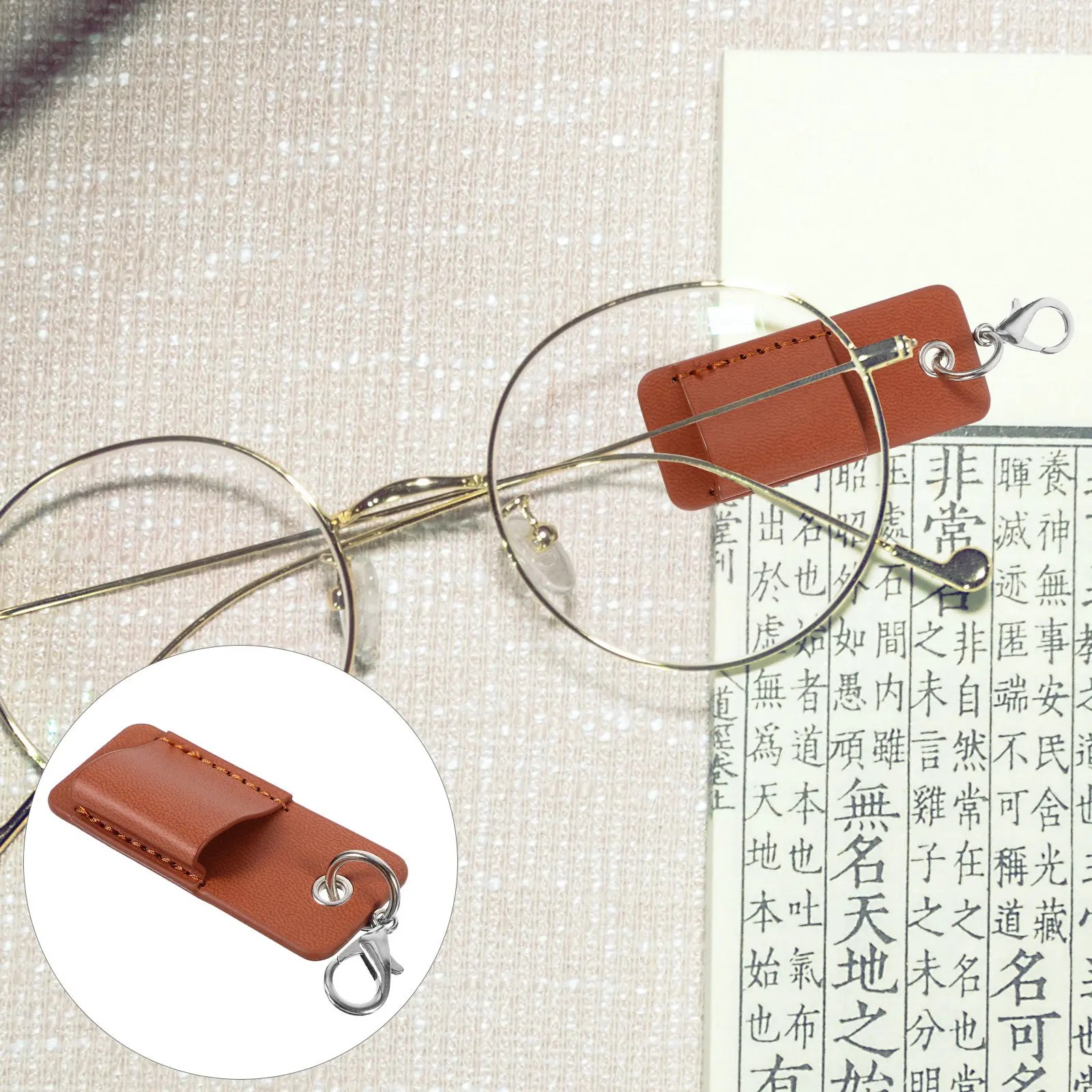 Eyeglasses Storage Sleeve Glasses Holder for Sunglasses Pens Ballpoint Pens PU Metal Frame Bend Proof Lens Protection