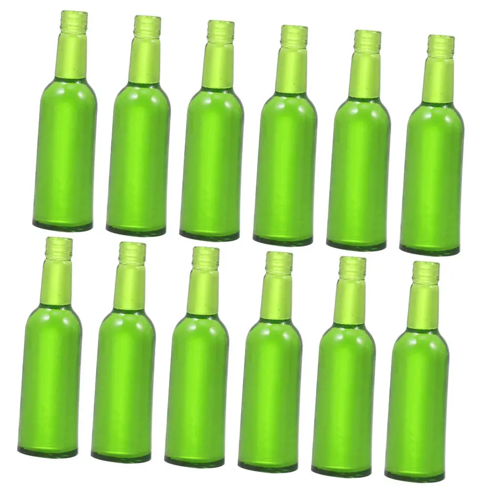 

18Pcs Miniature Beer Bottles Resin Realistic Miniatures Mini House Accessories Mini Wine Bottle Decor Miniature Beer Bottles