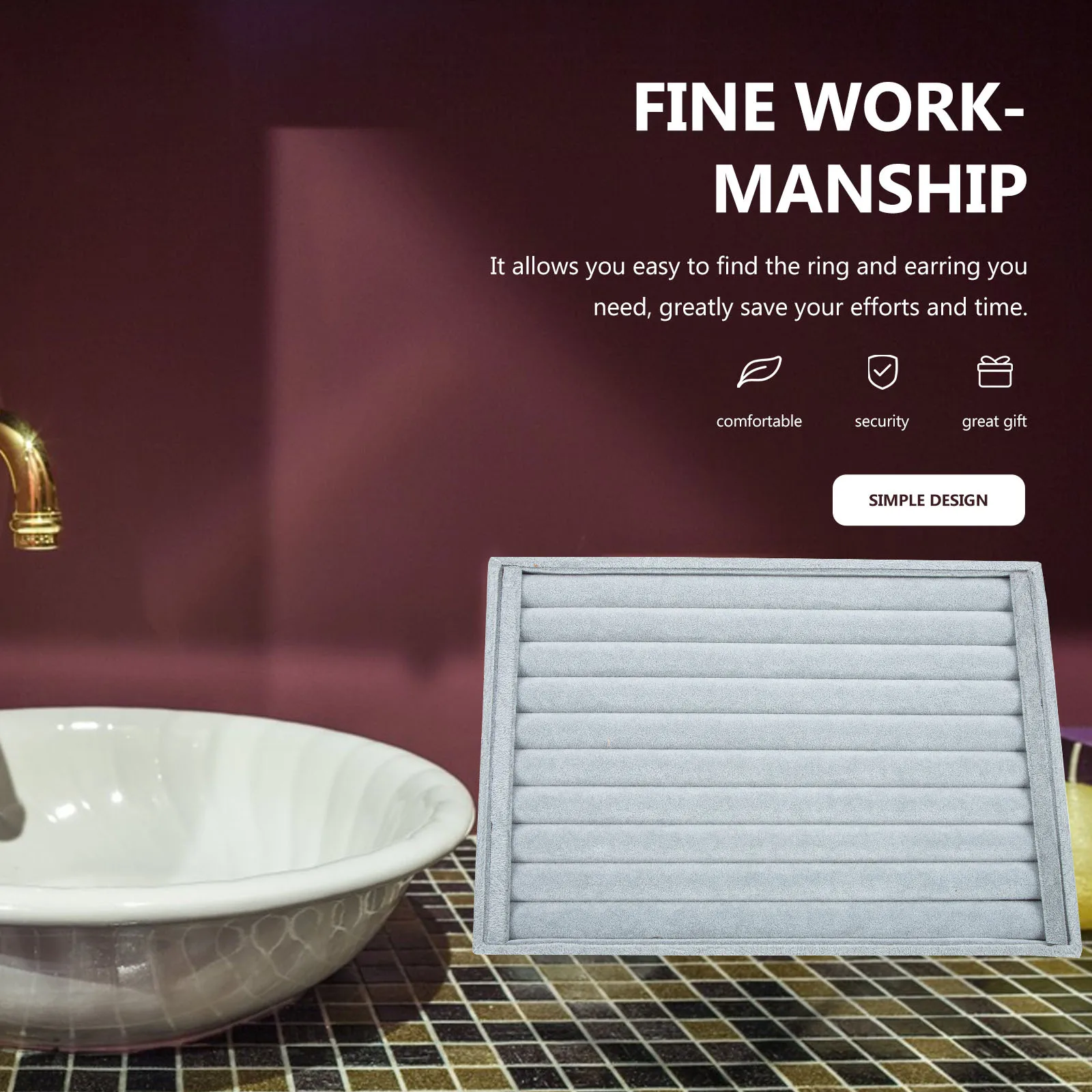 

Поднос-органайзер для колец, многослотовый лоток для витрины ювелирных изделий, прочный держатель для колец для продавцов, органайзер для домашних ювелирных изделий