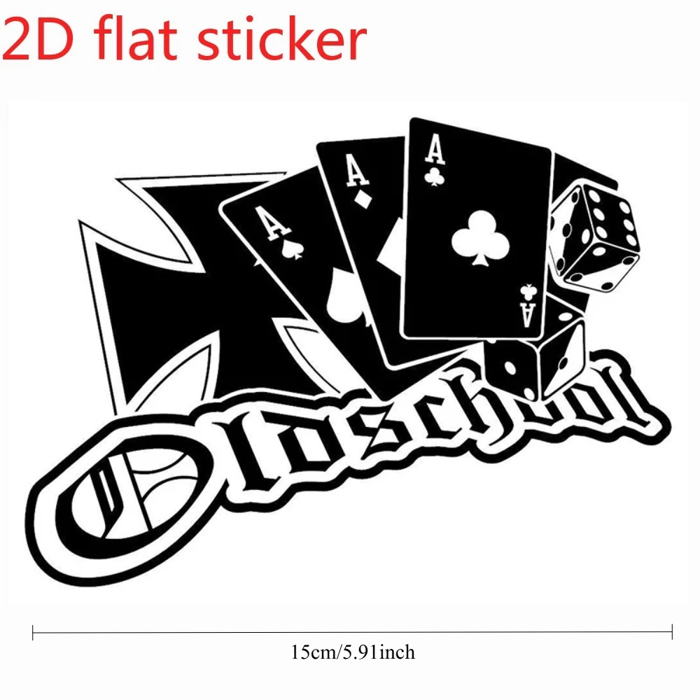 Vintage Poker Card Sticker Vinyl Decal Funny Car Bumper Exterior Decoration 2D Flat Graphic Auto Style