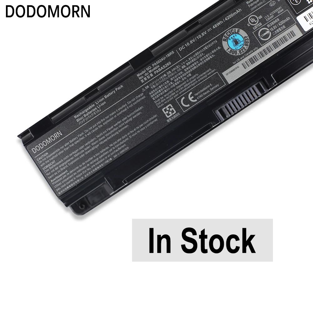 Imagem -05 - Dodomorn Pabas260 Bateria do Portátil para Toshiba C800 C805 C845 C855 C850 C870 C875 L800 L805 L830 L835 L845 L850 L855 Série 48wh