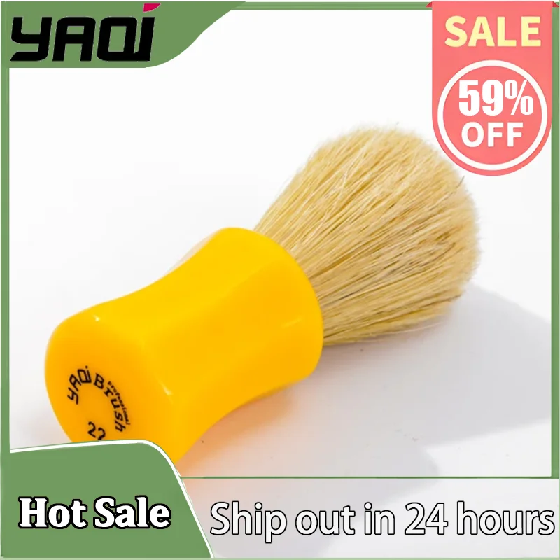 

YAQI Joy Butterscotch с цветной ручкой, мужская помазок для бритья с мокрой щетиной, гипоаллергенная мужская щетка, профессиональные инструменты для ухода за путешествиями