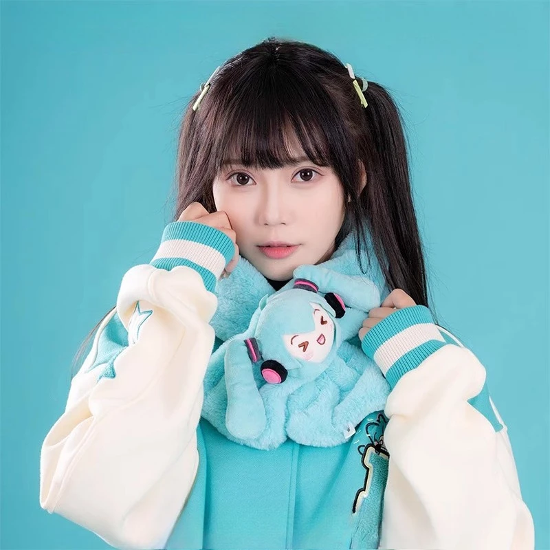 初音ミクアニメぬいぐるみスカーフかわいい斜視冬ネックウォーマー服コスプレ小道具学生子供ギフト