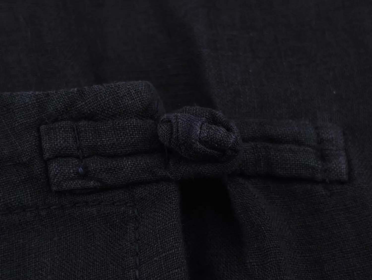 BSAY 2026 Herbst Neue Elegante Einfarbige Chinesische Bluse mit Stehkragen, Froschknöpfen, Seitlicher Schnürung, Langen Ärmeln, Locker Sitzendes Freizeithemd für Damen – Detail 10