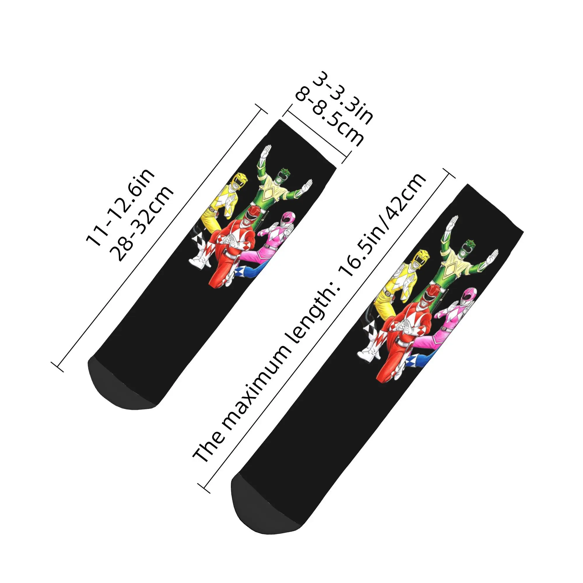 All Seasons Mighty Morphin Power Ranger Socks Harajuku  Sport Middle Tube Socks Soft Fashion Stockings for Men Women Christmas