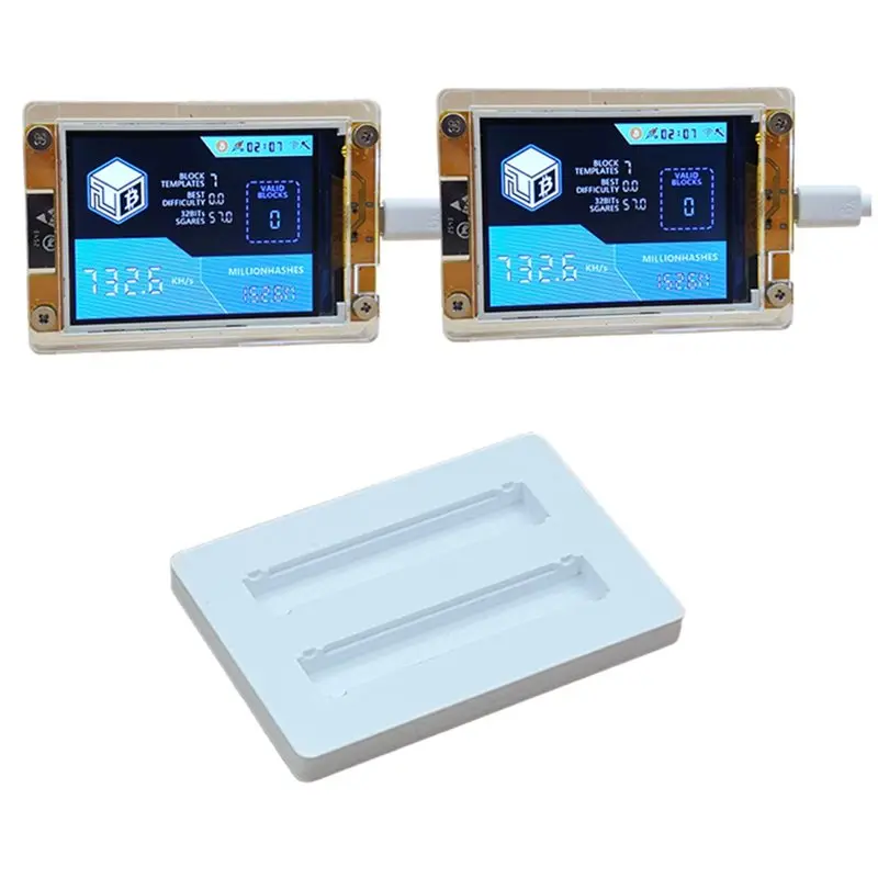 Y42A-Upgraded 2X 735Kh/S BTC Solo Miner Nmminer Nerdminer+ Base Bracket 2.8 Inch Smart Display Bitcoin Crypto Mining Device NO T