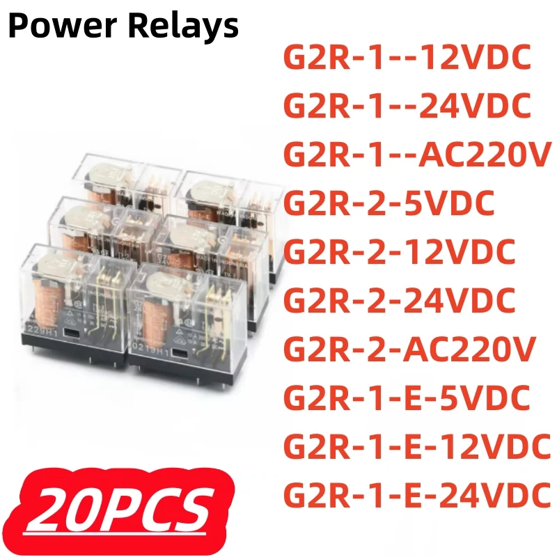 20Pcs/lot 100% New G2R-1 12VDC 24VDC 220VAC 10A 5Pin SPDT 1C Electromagnetic relay G2R-1-12VDC G2R-1-24VDC Origianl Power Relays