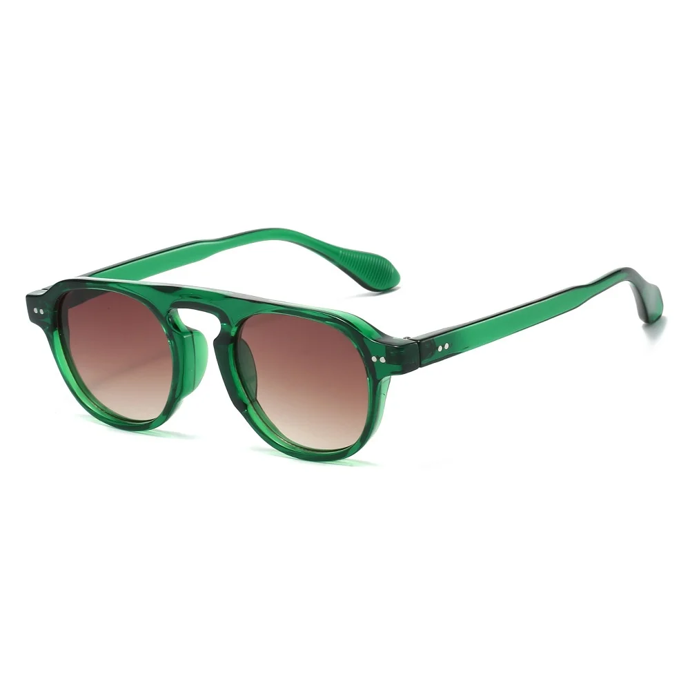 

Ins New Retro Round Gradient Women Sunglasses Personalized Brand Rivet Design High Quality Men Versatile Sun Glasses UV400