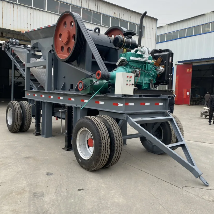 Jaw Crusher Vehicular Field Facility for Gravel Arrgegate Railway Mobile Stone Construction Engine Stone