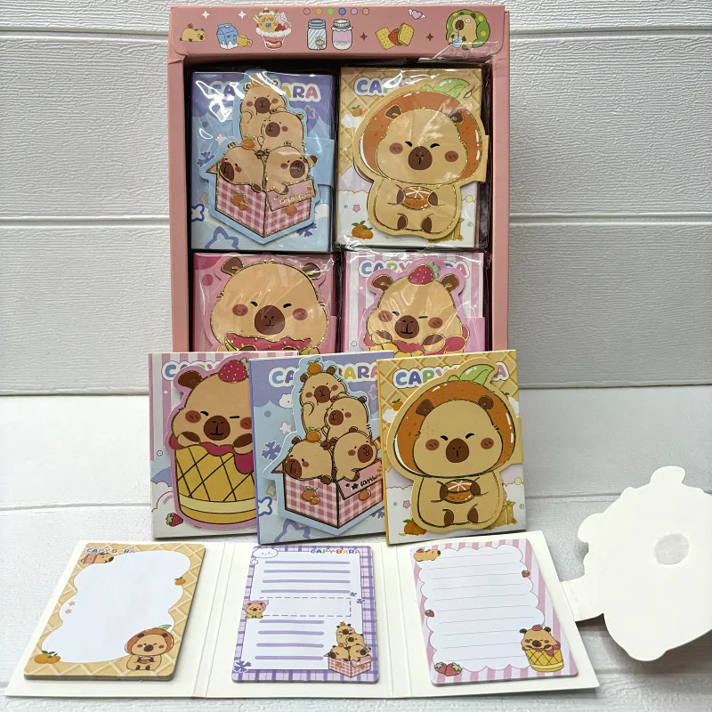 20pcs/lot Creative Capybara 3 Folding Memo Pad Sticky Note Stationery Notepad Planner Sticker Post School Supply