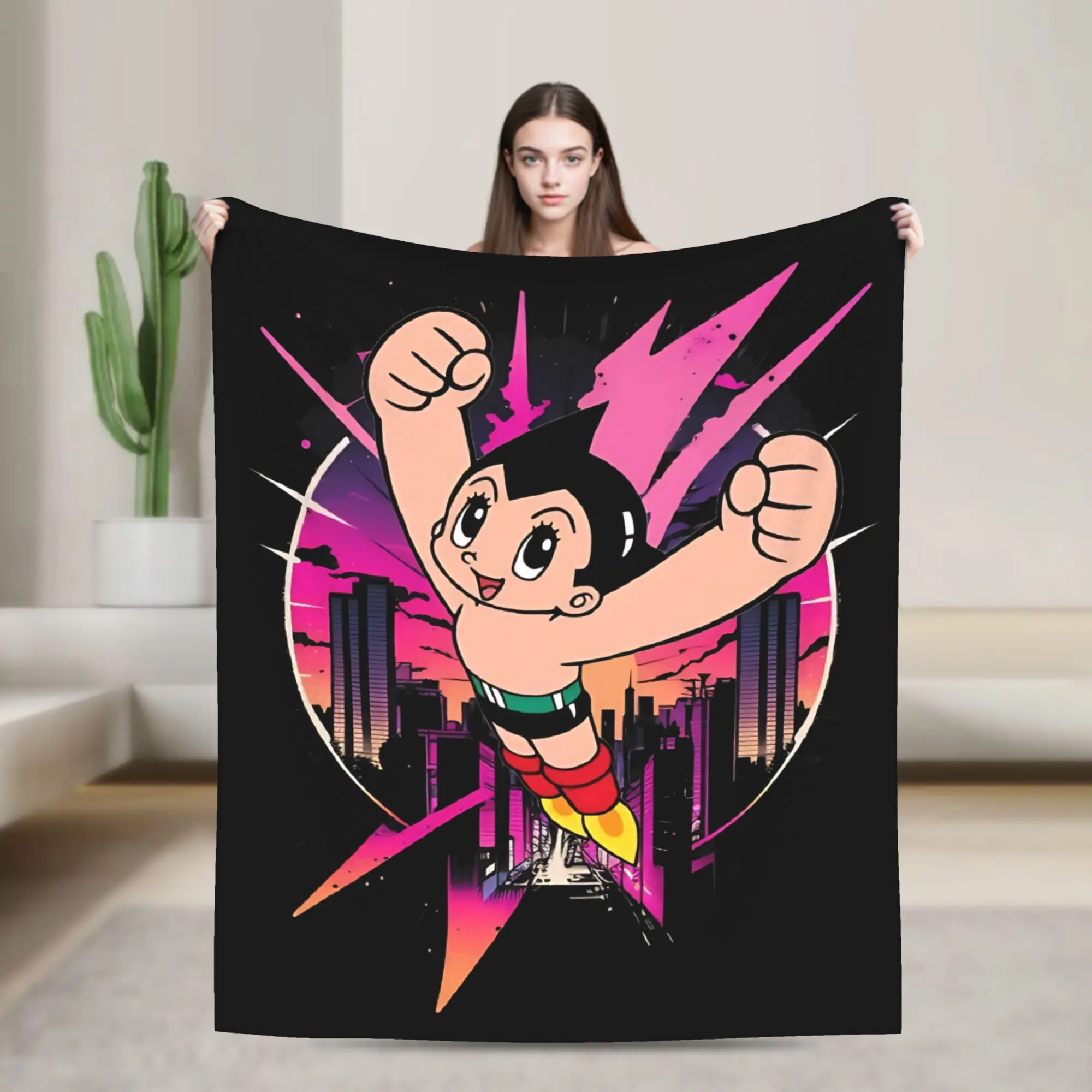 Astro Boy Astroboy Anime Fleece Throw Blankets  Blanket for Sofa Office Warm Bed Rug