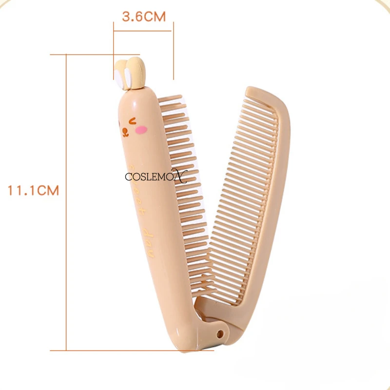 Cartoon Carrot Foldable Hair Comb Small Portable Detangling Brush Hair Cute Anti Static Hairdressing Plastic Hair Styling Tools