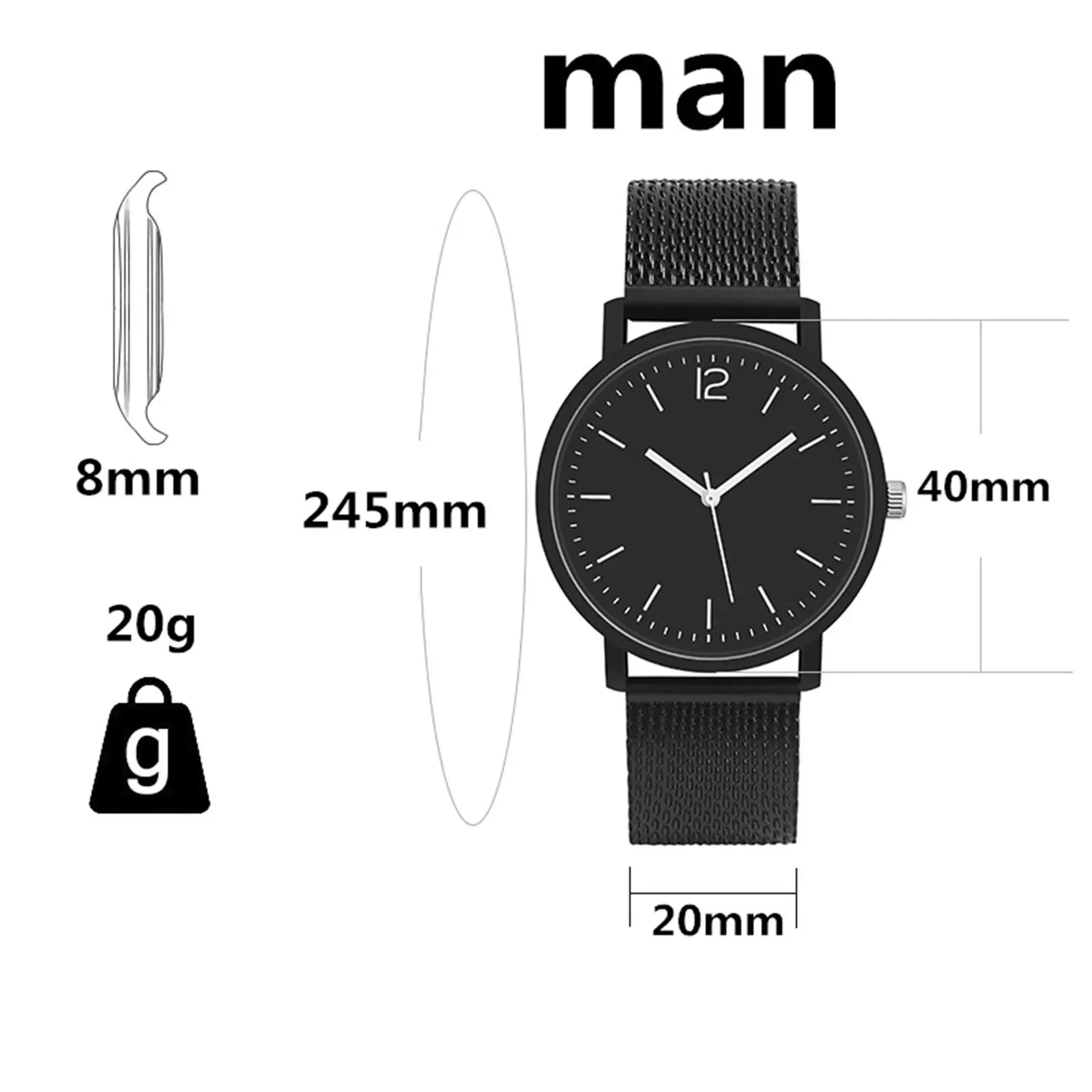 Montre de sport à quartz pour hommes et femmes, montre-bracelet, pointeur de numéro, amoureux, couple, étudiant, mode