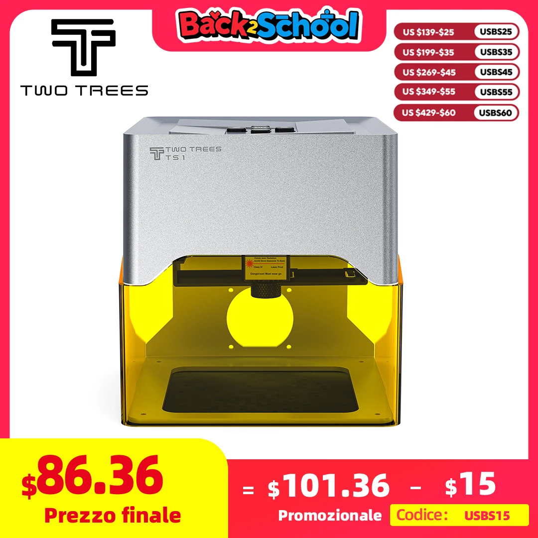

Twotrees TS1 Portable Mini Laser Engraver Diy Bluetooth Machine Painted Dog Tag Paper Leather Wooden Plastic Logo CNC Machine