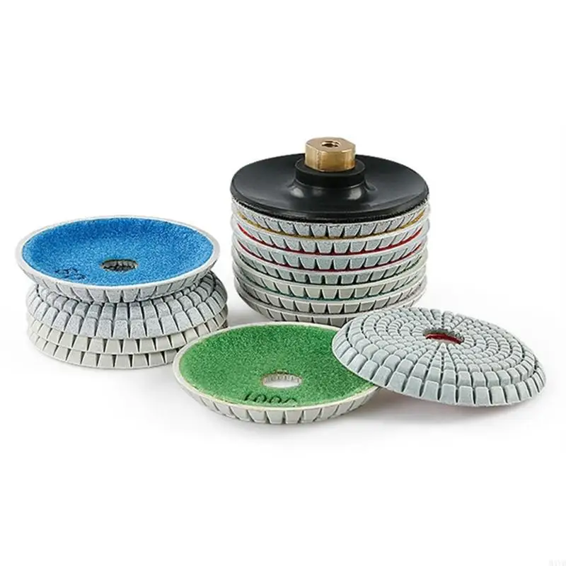 7pcs 100 mm tigela metal molhagem molhada almofada mármore telha polimento telha tigela