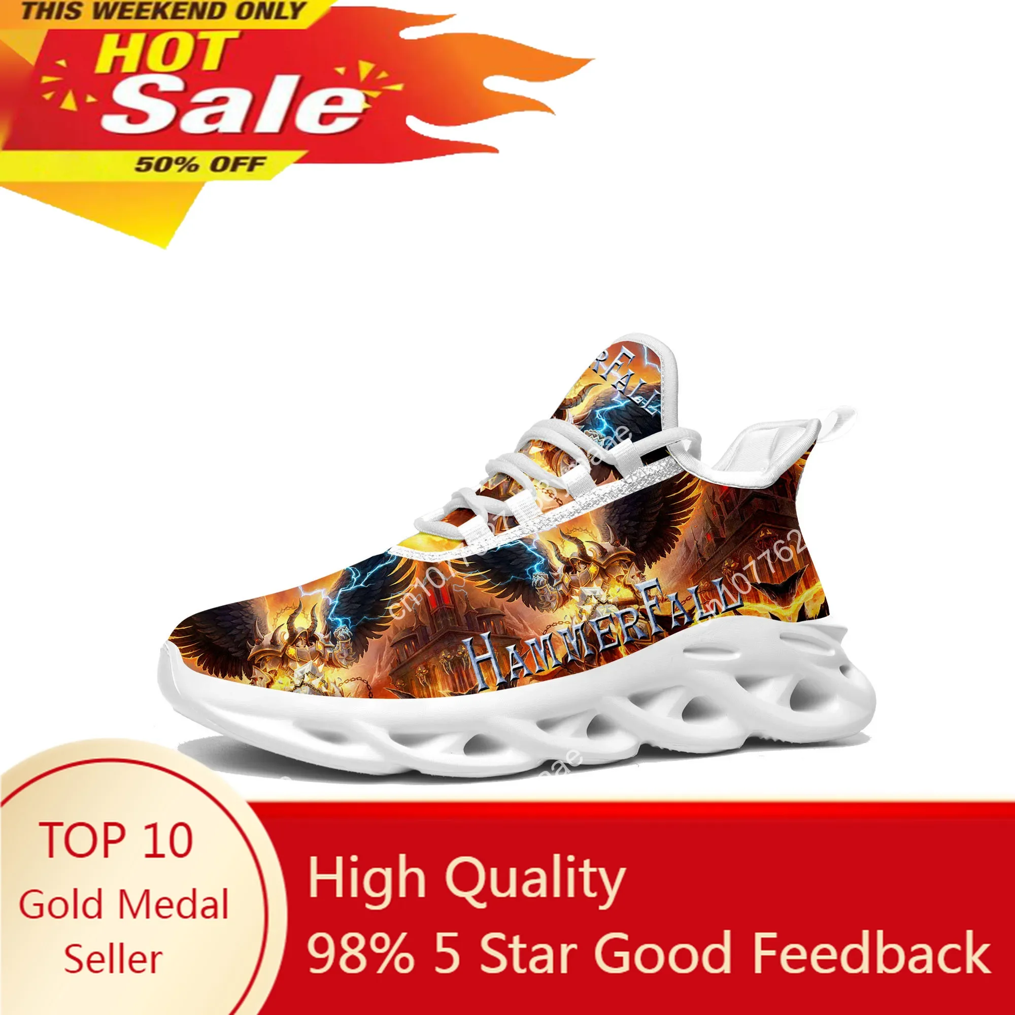 

HammerFall Band Flats Sneakers Mens Womens Sports Running Shoes High Quality Sneaker Customization Shoe Lace Up Mesh Footwear