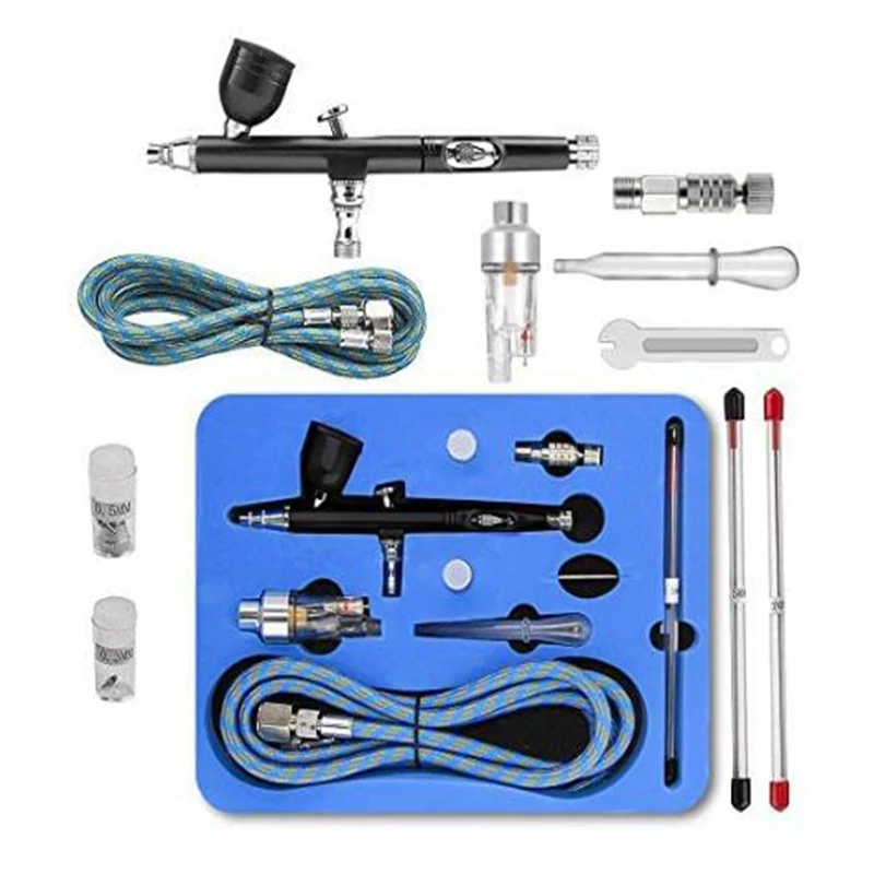 Pistola de Pulverizador Conjunto Airbrush para Maquiagem Tatuagens Bolo Pintura Airbrush Compressor Spray Caneta Sapato Pintura 0.3 mm 0.5 mm Bico