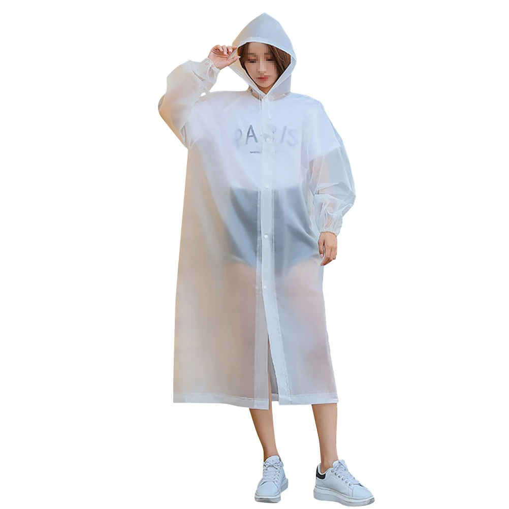 

3pcs Reusable Thicken Adult Raincoat Premium Waterproof Eva Rain Poncho Outdoor Lightweight Portable Rainwear Hood Elastic