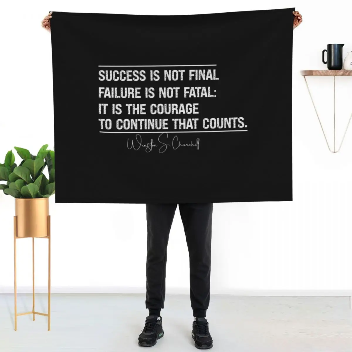 Success Is Not Final Failure Is Not Fatal It Is The Courage To Continue That Counts Throw Blanket Bed Fashionable Blankets