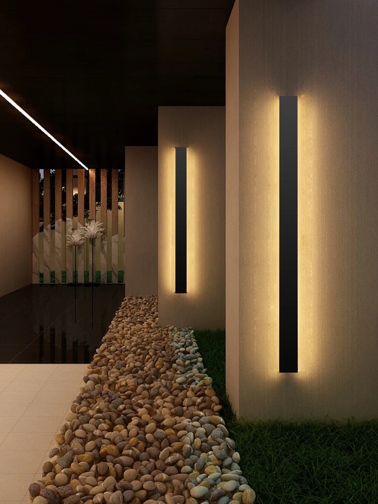 Tira impermeável ao ar livre luz de parede led high-end residencial villa jardim varanda linha luz de parede 110v220v iluminação de parede exterior